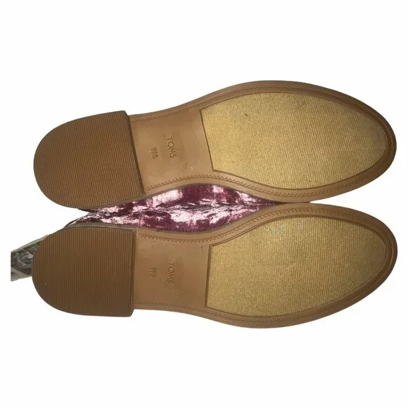 NWT Toms Ella Faded Rose Velvet Ankle Boots 6N Narrow Purple - Picture 10 of 11